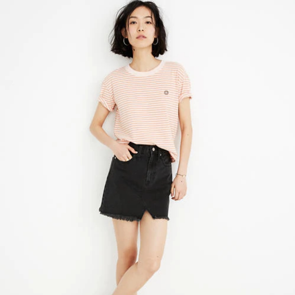 Madewell Black Rigid Denim A-Line Skirt Size 30